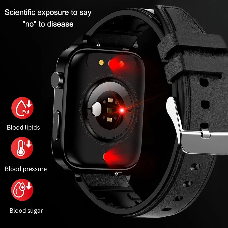 Premium Blood Glucose Smartwatch for Men and Women: AI Voice Assistant, Bluetooth Calling, Infrared SpO2 Sensor, Health Monitoring, ECG, PPG, Sleep, Heart Rate Monitor, Waterproof Fitness Tracker, Full Touch, Long Battery: iOS & Android Devices – Unisex