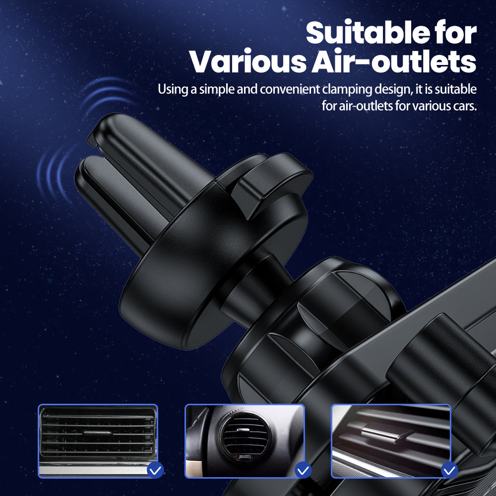 GravityDrive Premium Handyhalter - Lüftungsklammer mit Schwerkraftsensor für iPhone, Xiaomi, Samsung & 4,7-6,9 Zoll Handys