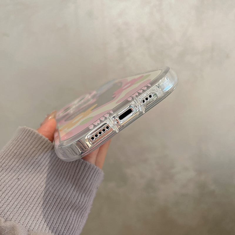 Premium süße Liebe Herz Blumen Spiegel Handyhülle, MagSafe, Abdeckung, | Apple iPhone 14/13/12/11/15 Pro Max - Schöne harte stoßfeste Rückseite