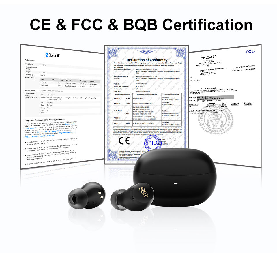 Hochwertige Drahtlose Kopfhörer mit 40dB Geräuschunterdrückung, TWS Ohrhörer, 6 Mikrofone, AI HD Anruf, Bluetooth 5.0, HiFi,