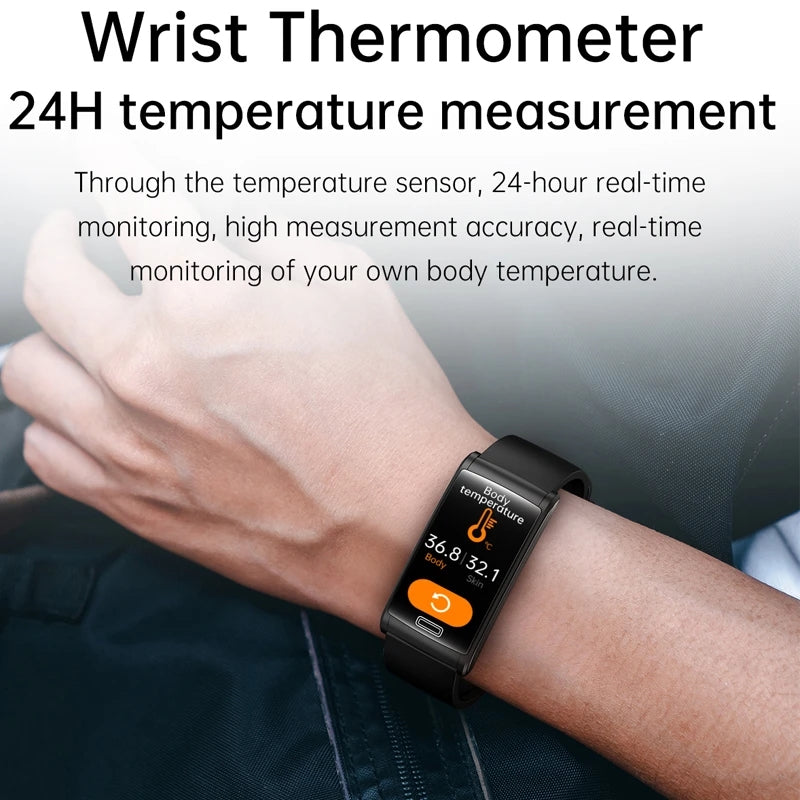 Premium High-Quality Non-Invasive Blood Glucose ECG + PPG Health Smart Band – IP68 Waterproof Sports Smartwatch, Blood Sugar Monitoring for Men & Women | Heart Rate, Sleep Tracking, Step Counter, Call, App Notifications | iOS & Android – Unisex