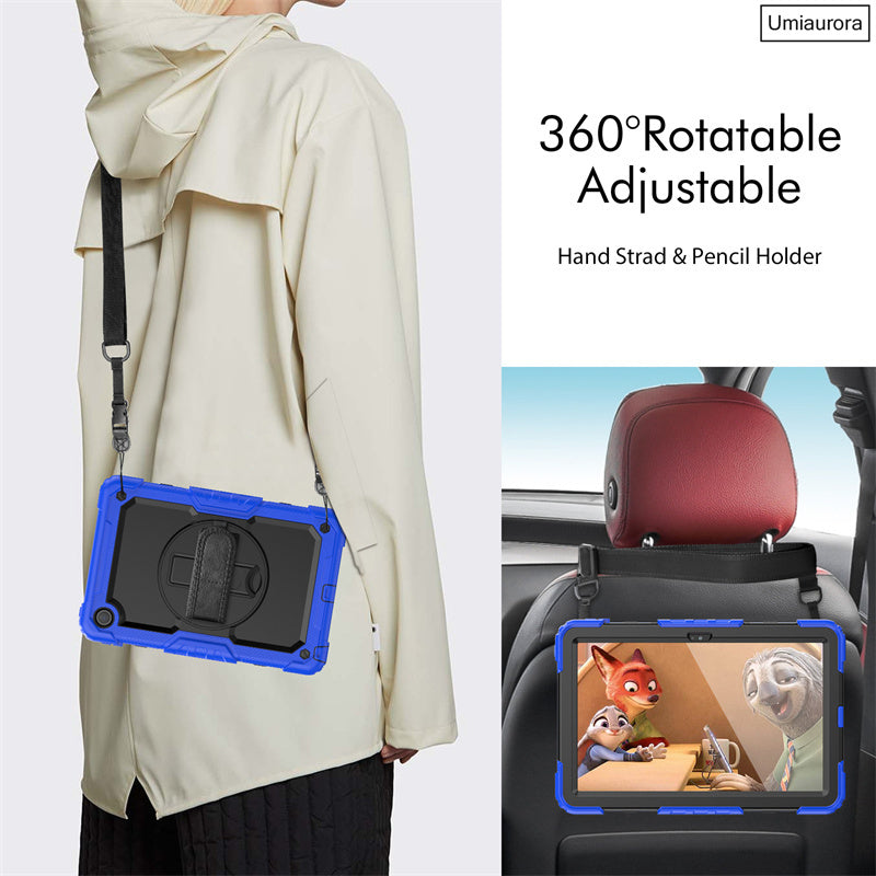 Premium Case: Apple iPad Hülle mit militärischem Schutz & Handschlaufe - Robustes Gehäuse & Cover für 10,2" 9. Gen, 9,7