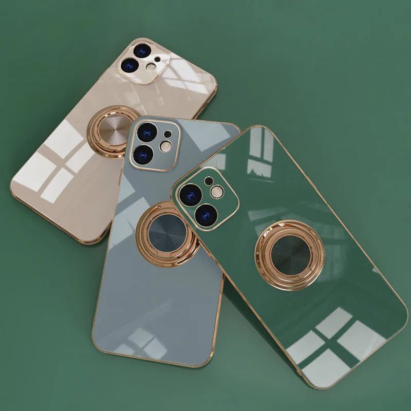 Apple iPhone 15/14/13/12/11 Pro Max | Luxus Silikon Magnetische Ring Abdeckung Hülle | MagSafe, Abdeckung iPhone