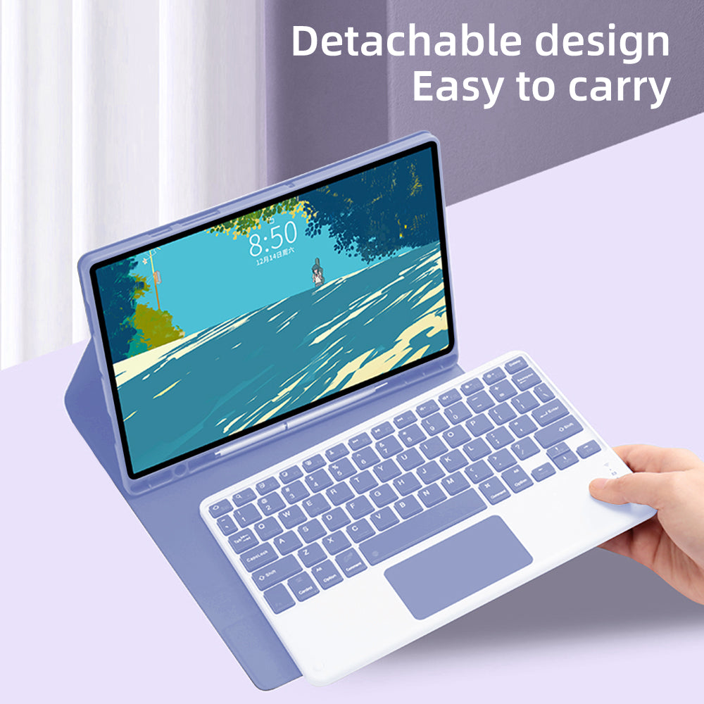 Hochwertige Hülle für Samsung Galaxy Tab S8 x700/x706, S7, S6 Lite, A7, A8: Drahtlose Maus und Tastatur, Robustes Gehäuse