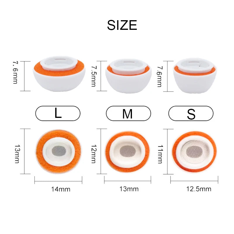 Premium Memory Foam Ear Tips & Silicone Ear Pads for Apple AirPods Pro, 4/3/2/1 and Pro Series 2024/2022/2021/2019/2016: Replacement in XS, S, M, L Sizes - Comfortable Premium Ear Tips