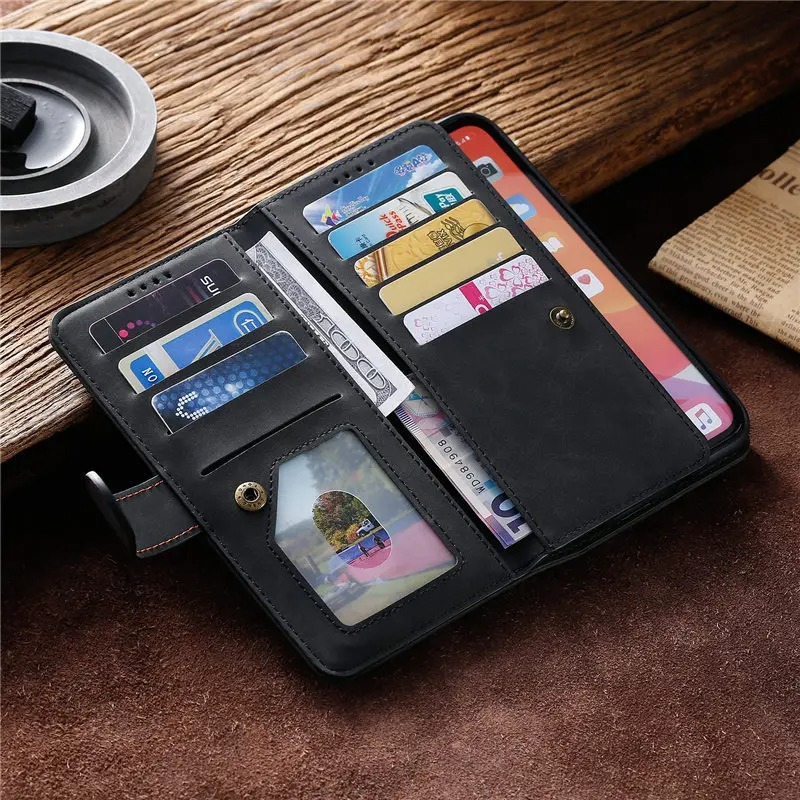 <tc>High-Quality Leather iPhone Case with Zipper, Card Holder, Stand, and Strap | Flip Cover Case for Apple iPhone 17/17 Air, 16/16e, 15, 14, 13, 12 Pro Max, Pro, Plus & Mini - Versatile Protective Cover</tc>