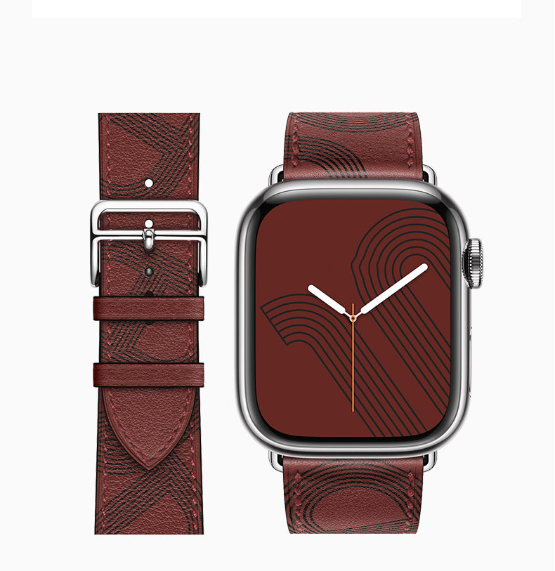 Premium Echtes Leder Armband für Apple Watch: 49mm, 45mm, 44mm, 42mm, 41mm, 40mm, Damen/Herren, iWatch Ultra/9/8/7/6/5/4/SE