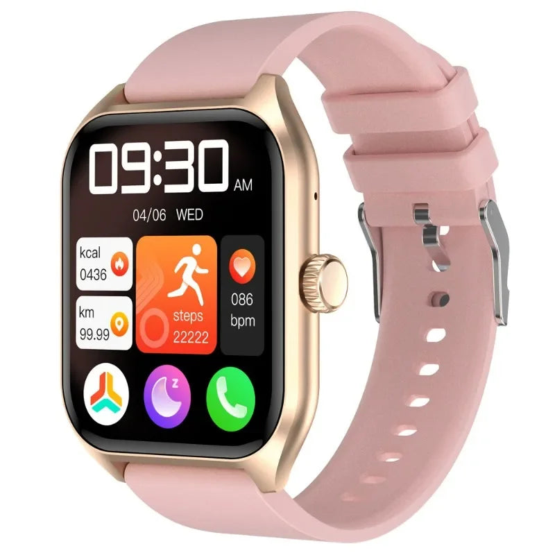 Premium Smartwatch Unisex – Fitness Watch with AI, Voice Calls, ECG, Blood Glucose Monitoring, Health Tracking, IP68 Waterproof, Step Counter, Heart Rate & Sleep Monitor, Notifications & Voice Assistant – For Women & Men