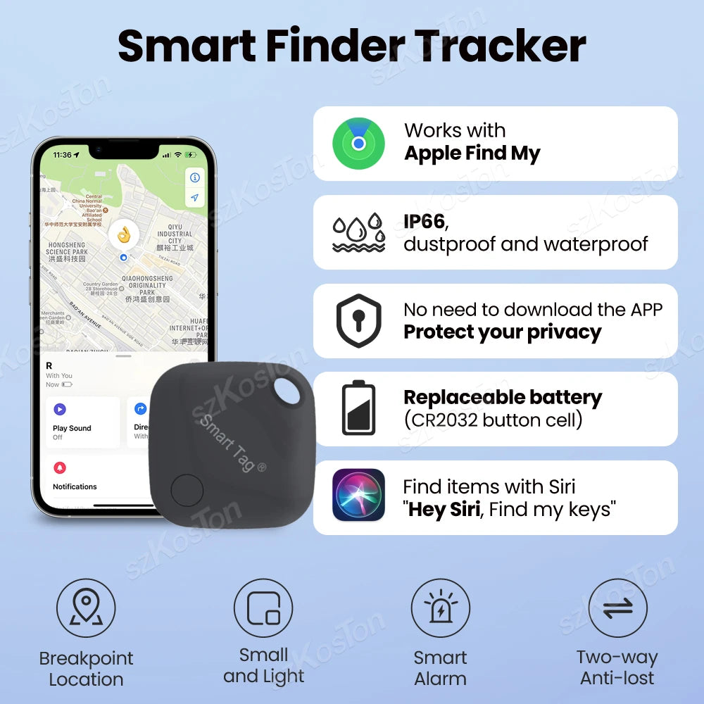 Premium GPS-Tracker für Kinder, Haustiere, Wallet, Portemonnaie & Schlüssel: Smart Air Tag, Mini-Bluetooth | Verlorene