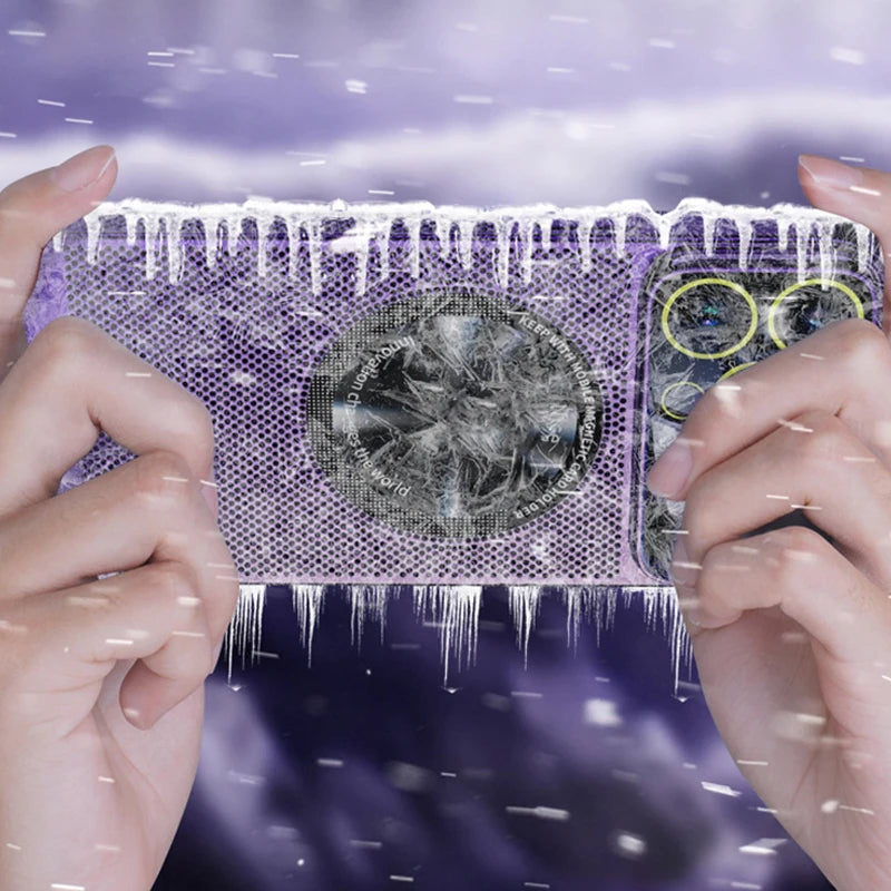 Luxury Heat-Dissipating Magnetic iPhone Case | MagSafe Case with Galvanized Metal Frame and Magnifying Glass Lens Camera Cover for Apple iPhone 16/15/14/13/12 Pro Max Plus Mini | Armor Case, High-Quality Phone Cover