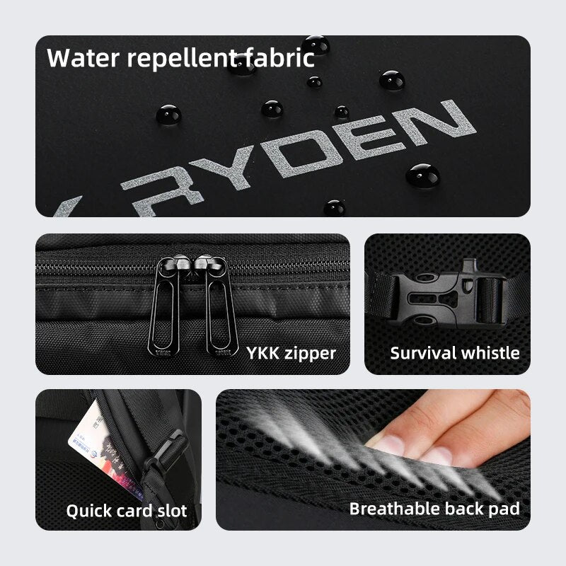 Premium Business-Rucksack für Männer: Wasserdichter Laptop-Rucksack mit USB-Aufladung, 17-Zoll-Laptopfach, ideal für Reisen