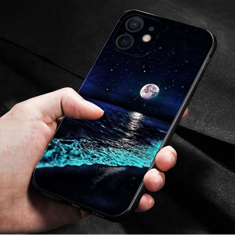 Luxus-Design: Romantische Strandlandschaft bei Nacht iPhone-Hülle