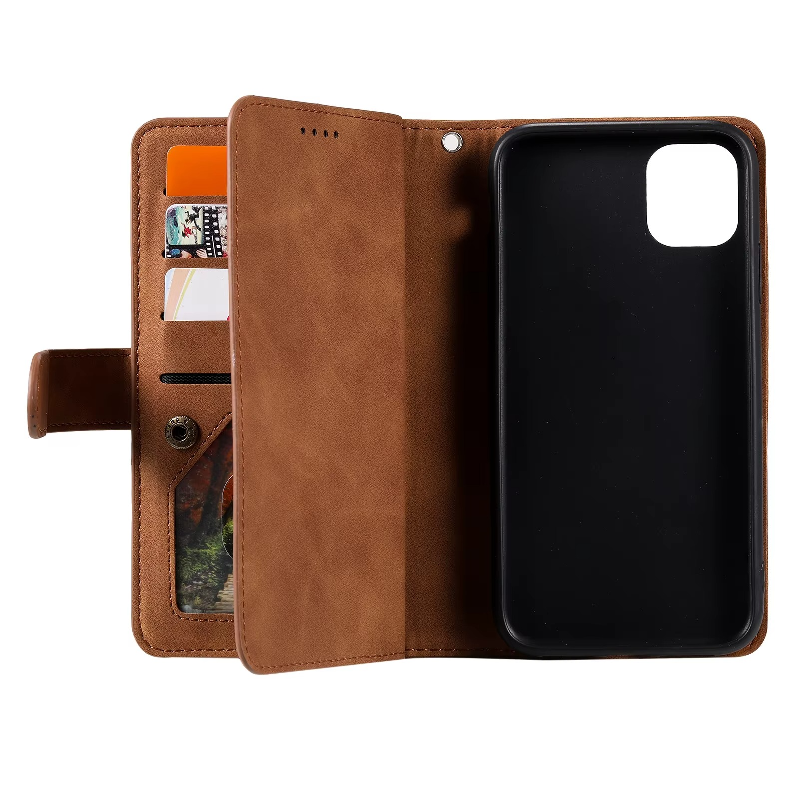 <tc>High-Quality Leather iPhone Case with Zipper, Card Holder, Stand, and Strap | Flip Cover Case for Apple iPhone 17/17 Air, 16/16e, 15, 14, 13, 12 Pro Max, Pro, Plus & Mini - Versatile Protective Cover</tc>