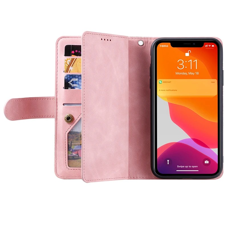 <tc>High-Quality Leather iPhone Case with Zipper, Card Holder, Stand, and Strap | Flip Cover Case for Apple iPhone 17/17 Air, 16/16e, 15, 14, 13, 12 Pro Max, Pro, Plus & Mini - Versatile Protective Cover</tc>