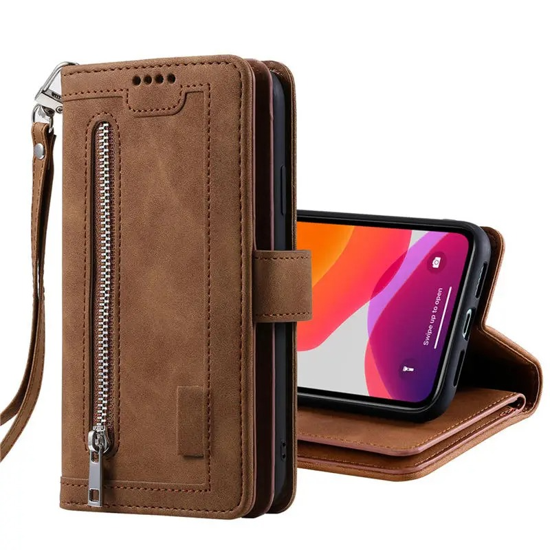 <tc>High-Quality Leather iPhone Case with Zipper, Card Holder, Stand, and Strap | Flip Cover Case for Apple iPhone 17/17 Air, 16/16e, 15, 14, 13, 12 Pro Max, Pro, Plus & Mini - Versatile Protective Cover</tc>