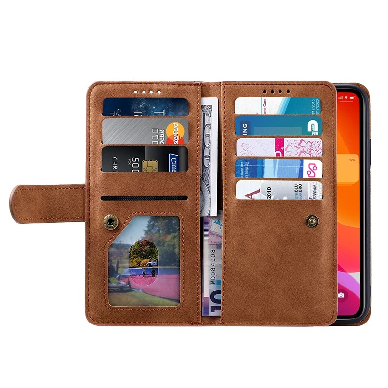 <tc>High-Quality Leather iPhone Case with Zipper, Card Holder, Stand, and Strap | Flip Cover Case for Apple iPhone 17/17 Air, 16/16e, 15, 14, 13, 12 Pro Max, Pro, Plus & Mini - Versatile Protective Cover</tc>