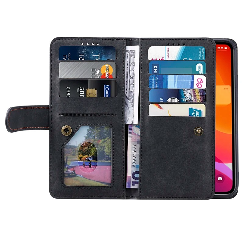 <tc>High-Quality Leather iPhone Case with Zipper, Card Holder, Stand, and Strap | Flip Cover Case for Apple iPhone 17/17 Air, 16/16e, 15, 14, 13, 12 Pro Max, Pro, Plus & Mini - Versatile Protective Cover</tc>
