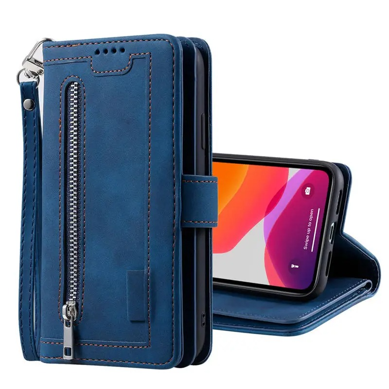 <tc>High-Quality Leather iPhone Case with Zipper, Card Holder, Stand, and Strap | Flip Cover Case for Apple iPhone 17/17 Air, 16/16e, 15, 14, 13, 12 Pro Max, Pro, Plus & Mini - Versatile Protective Cover</tc>