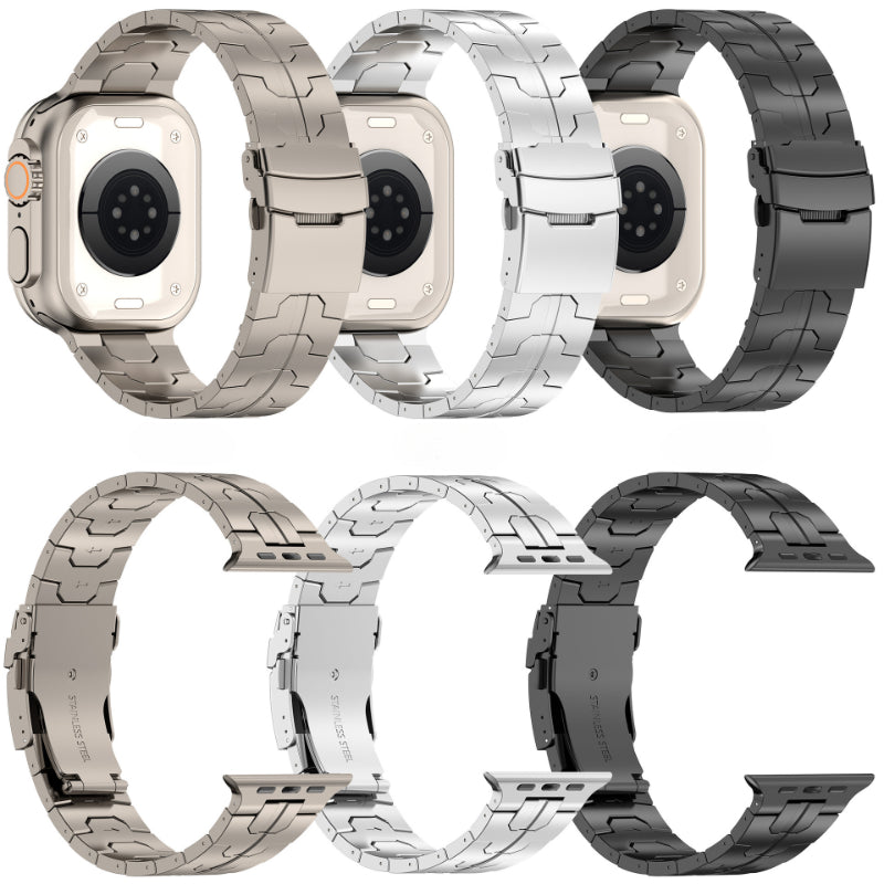 Luxus Apple Watch Armband 41mm 45mm 40mm 44mm - Herren Business Edelstahl-Armband für iWatch Serie 9 8 7 - Phone Heaven Zone