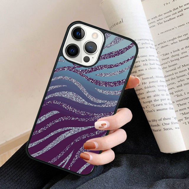 Premium Zebra Pattern Glitter iPhone Case | MagSafe Case with 360-Degree Protection & Camera Lens Cover for Apple iPhone 16/16e, 15, 14, 13, 12 Pro Max, Pro, Plus & Mini Cover | Armor Case & Bumper Cover Phone Case | High-Quality Protective Cover