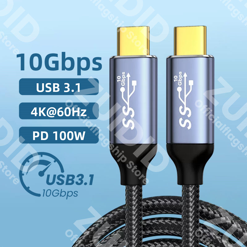 Premium Essager USB Type C to USB C Cable 100W/5A PD Fast Charging Charger Wire for Smartphones, Apple iPhone, Samsung, iOS & Android MacBook Xiaomi Samsung, 2M Type-C USBC Cable