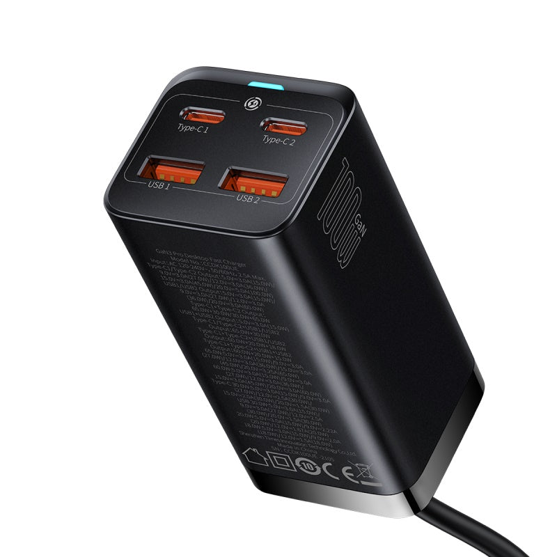 Premium 65W Gan Charger Desktop Fast Charger | 4-in-1 Laptop & Mobile Adapter for Smartphones, Apple iPhone, Samsung, iOS & Android - Fast Charging