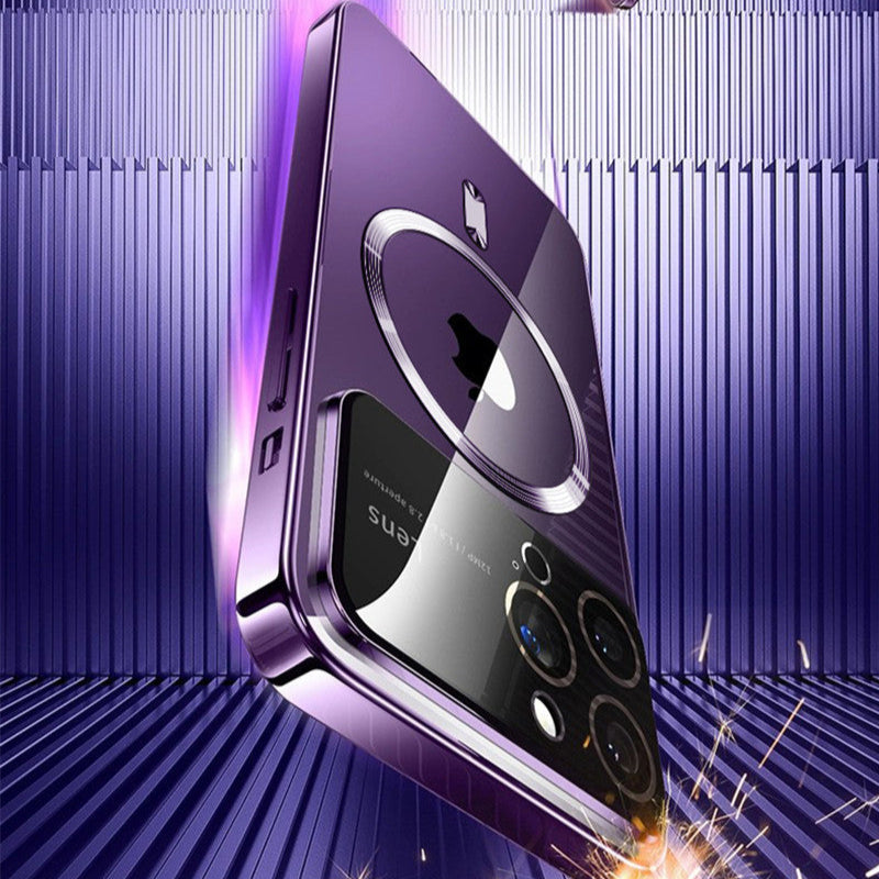 Luxus Ultra-Dünne Magsafe Magnetische Klare iPhone Hülle | Stoßfest, Transparenter Kameralinsenschutz, Kratzfest, Kabelloses Laden & Hartes PC Glas - Phone Heaven Zone