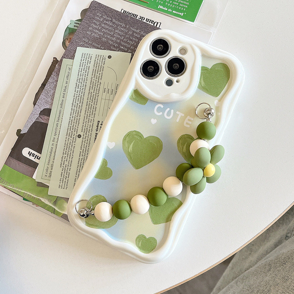 Beautiful White Heart Design Makeup Mirror iPhone Case | MagSafe-Compatible Protective Case with 360-Degree Protection and Camera Lens Cover for Apple iPhone 16/16e, 15, 14, 13, 12 Pro Max, Pro, Plus & Mini Cover | Armor Case and Bumper Cover