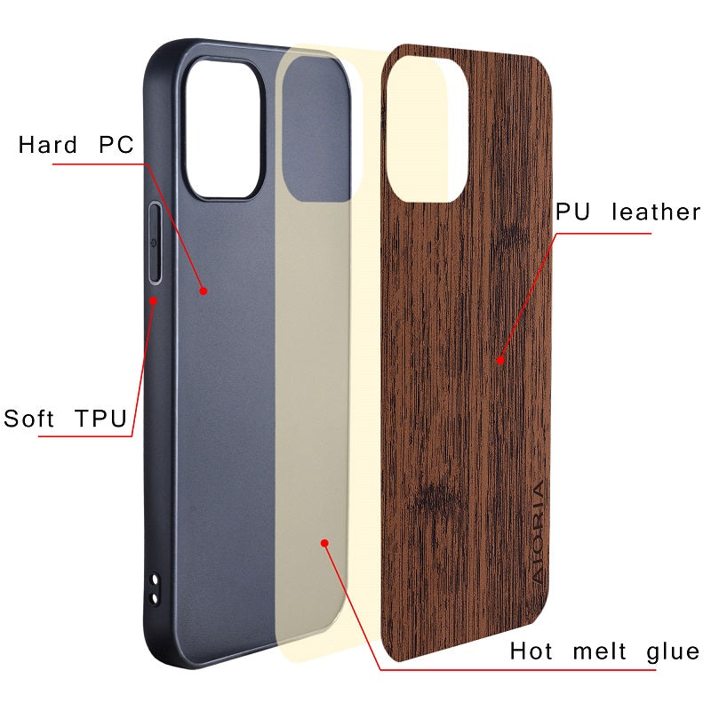Premium Handyhülle, MagSafe, Abdeckung | Apple iPhone 15/14/13/12/11 Pro Max/Mini/XR/X/XS Max/7/8 Plus - Bambus Holzmuster