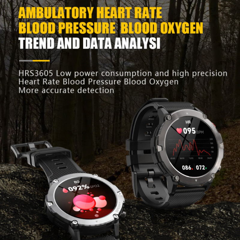 Premium Outdoor Smartwatch with GPS, Compass, NFC Access, IP68 Waterproof, Fitness & Health Tracker, 400mAh Battery, Heart Rate Monitor – Rugged Full-Touch Watch for Men & Women, Unisex Design, Ideal for Hiking, Sports & Daily Use