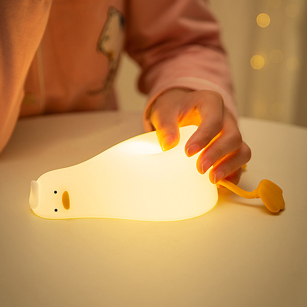 Premium Duck Night Lights: Rechargeable USB Lamp for Smartphone, Laptop, Tablet, PC, Apple iPhone, iPad, MacBook, iOS, Android, Samsung Kids' Room - Cartoon Silicone Ducks - Birthday Gift and Bedroom Decoration | Limited Edition
