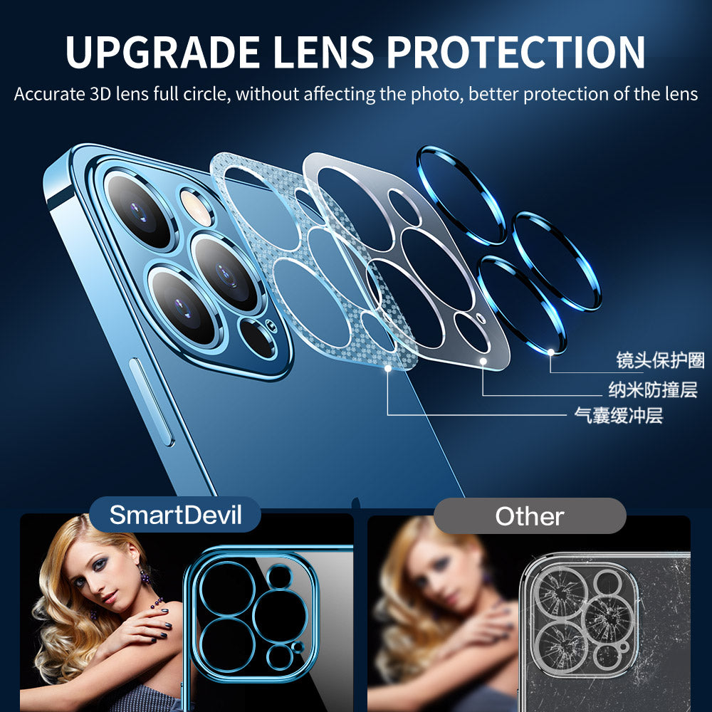 Transparent Silicone Case for Apple iPhone 16/15/14/13/12 Pro Max Plus Mini | Clear Military-Strength Protection with Premium Plating Square Frame