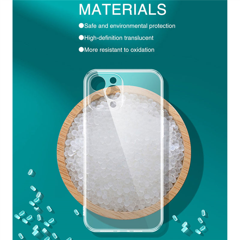 Transparent Silicone Case for Apple iPhone 16/15/14/13/12 Pro Max Plus Mini | Clear Military-Strength Protection with Premium Plating Square Frame