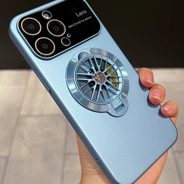 Premium iPhone Case with 360-Degree Rotating Gyro Stand Function and Foldable Holder | MagSafe Case with 360-Degree Protection and Camera Lens Cover for iPhone 16/15/14/13/12 Pro Max, Plus, Mini Cover | Armor Case and Bumper Cover