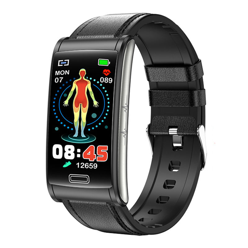 Hochwertiges, nicht-invasives Blutzucker-EKG + PPG Gesundheits-Smart-Armband | IP68 Wasserdichte Sport-Smartwatch für Männer