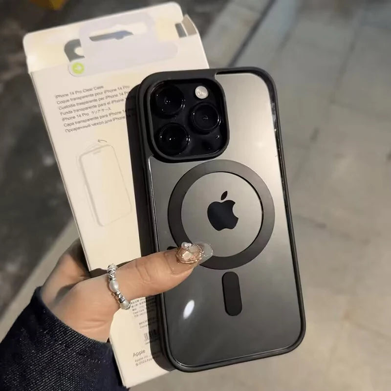 Premium iPhone Case Clear HD | Magnetic MagSafe & Wireless Charging | Shockproof Transparent Hybrid Armor with Camera Lens Protection for Apple iPhone 16/16e, 15, 14, 13, 12 Pro Max, Pro, Plus & Mini Cover