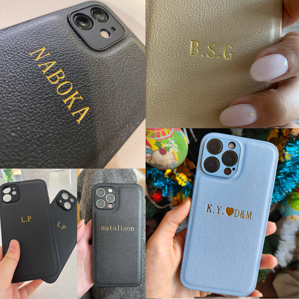 Personalized Luxury Leather iPhone Case for Apple iPhone 16/16e, 15, 14, 13, 12 Pro Max, Pro, Plus & Mini | Name, Initials, Symbols & Numbers | Custom Engraved Case | MagSafe Compatible Cover with Camera Protection & Genuine Leather