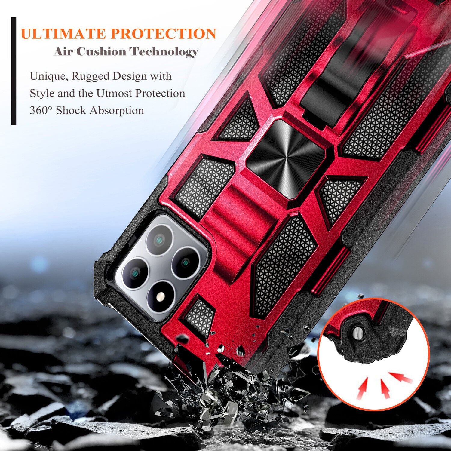 High-Quality Hybrid Military Armor iPhone Case | MagSafe Case for Apple iPhone 16/15/14/13/12 Pro Max Plus Mini with Built-in Stand, Camouflage Cover, 360-Degree Camera Protection, and Screen Protector Phone Cover