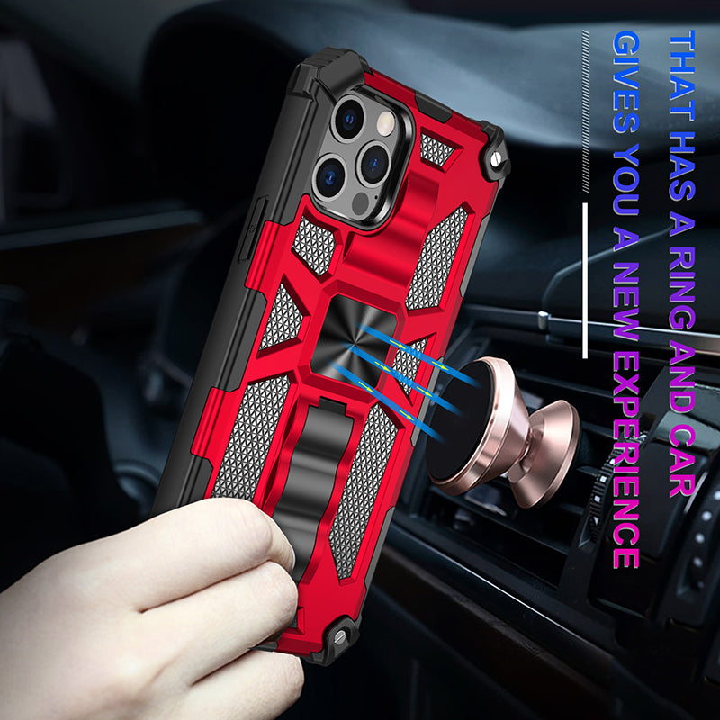 High-Quality Hybrid Military Armor iPhone Case | MagSafe Case for Apple iPhone 16/15/14/13/12 Pro Max Plus Mini with Built-in Stand, Camouflage Cover, 360-Degree Camera Protection, and Screen Protector Phone Cover