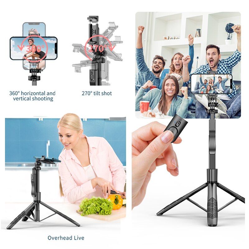 Premium kabelloser Selfie-Stick Stativ-Stand für GoPro Action Kameras und Smartphones, stabiles Gleichgewicht für Live