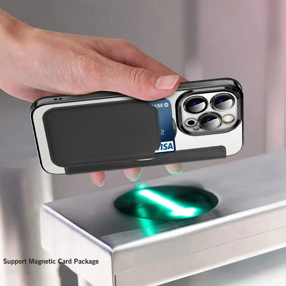 Premium Flip Leather Case with Card Slot and Card Holder Wallet, Magnetic & Shockproof iPhone Case | Flip Cover Stand Case for Apple iPhone 16/15/14/13/12 Pro Max, Plus, Mini Cover - Versatile Protective Cover