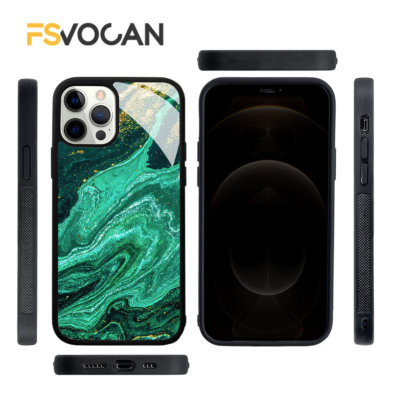 Luxury Gold Frame Marble iPhone Case Shockproof Cover | MagSafe Phone Case for Apple iPhone 16/15/14/13/12 Pro Max Plus Mini | Camera Protector, Cover & Armor Protective Case