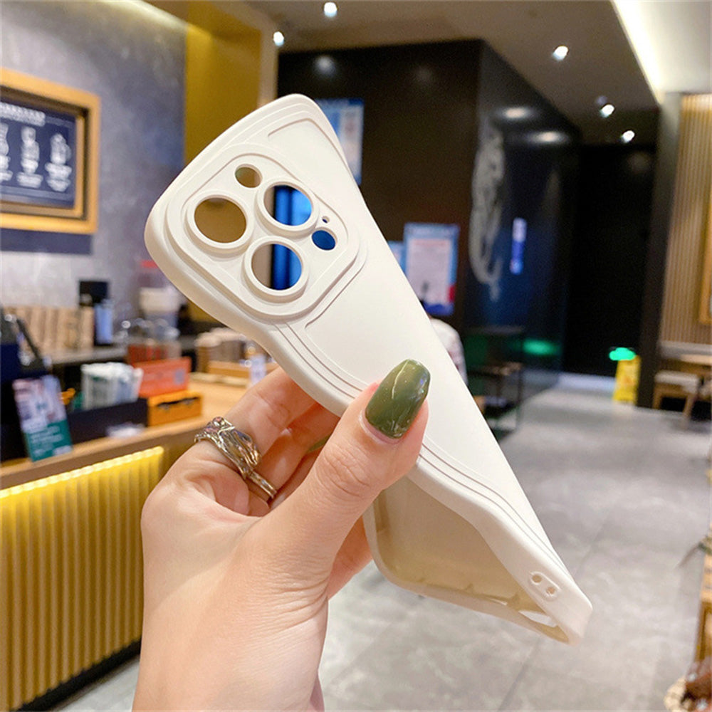 Premium Stylish Solid Color Curly Wave Design iPhone Case | MagSafe Case with Camera Lens Protector for Apple iPhone 16/15/14/13/12 Pro Max Plus Mini | Heavy Duty, Bumper Cover Phone Case | Premium Silicone Protective Cover