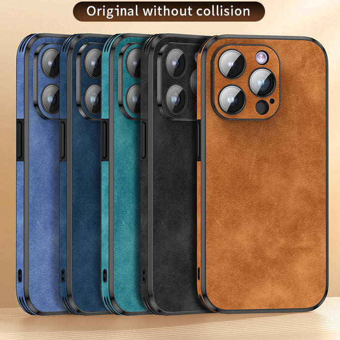 High-Quality Leather iPhone Case with Shockproof Camera Cover | MagSafe Compatible for Apple iPhone 16/15/14/13/12 Pro Max Plus Mini | Armor Protective Cover