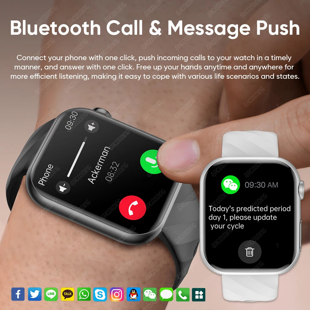 Premium Blood Glucose Smartwatch for Men and Women: AI Voice Assistant, Bluetooth Calling, Infrared SpO2 Sensor, Health Monitoring, ECG, PPG, Sleep, Heart Rate Monitor, Waterproof Fitness Tracker, Full Touch, Long Battery: iOS & Android Devices – Unisex
