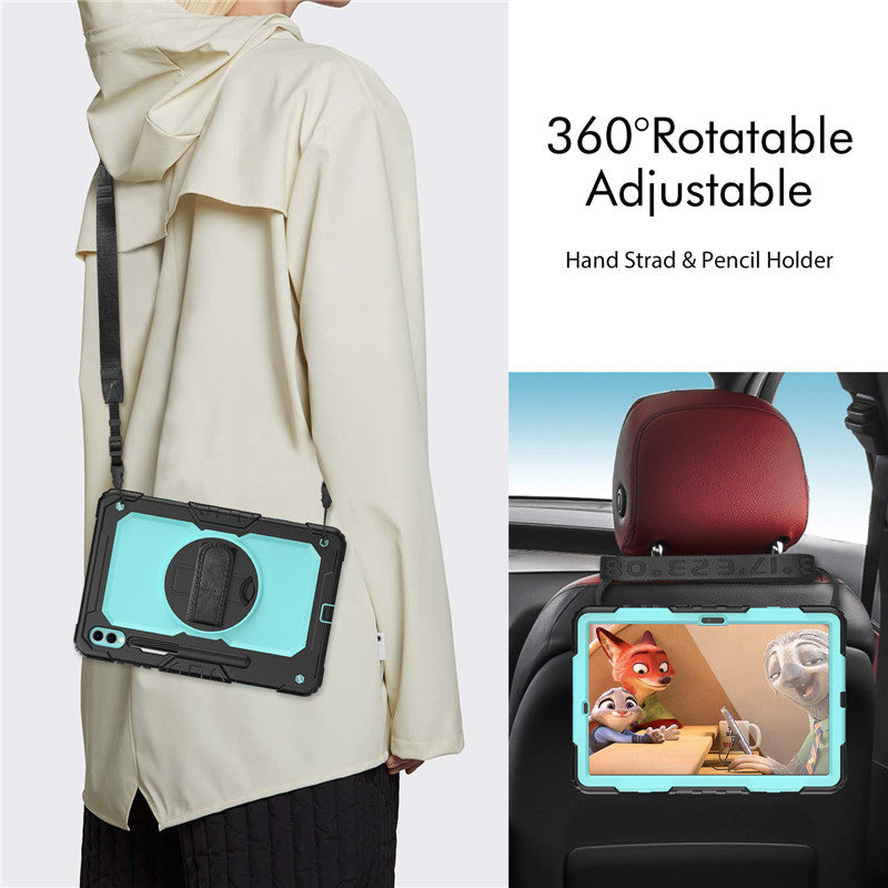 Premium Case: Apple iPad Hülle mit militärischem Schutz & Handschlaufe - Robustes Gehäuse & Cover für 10,2" 9. Gen, 9,7