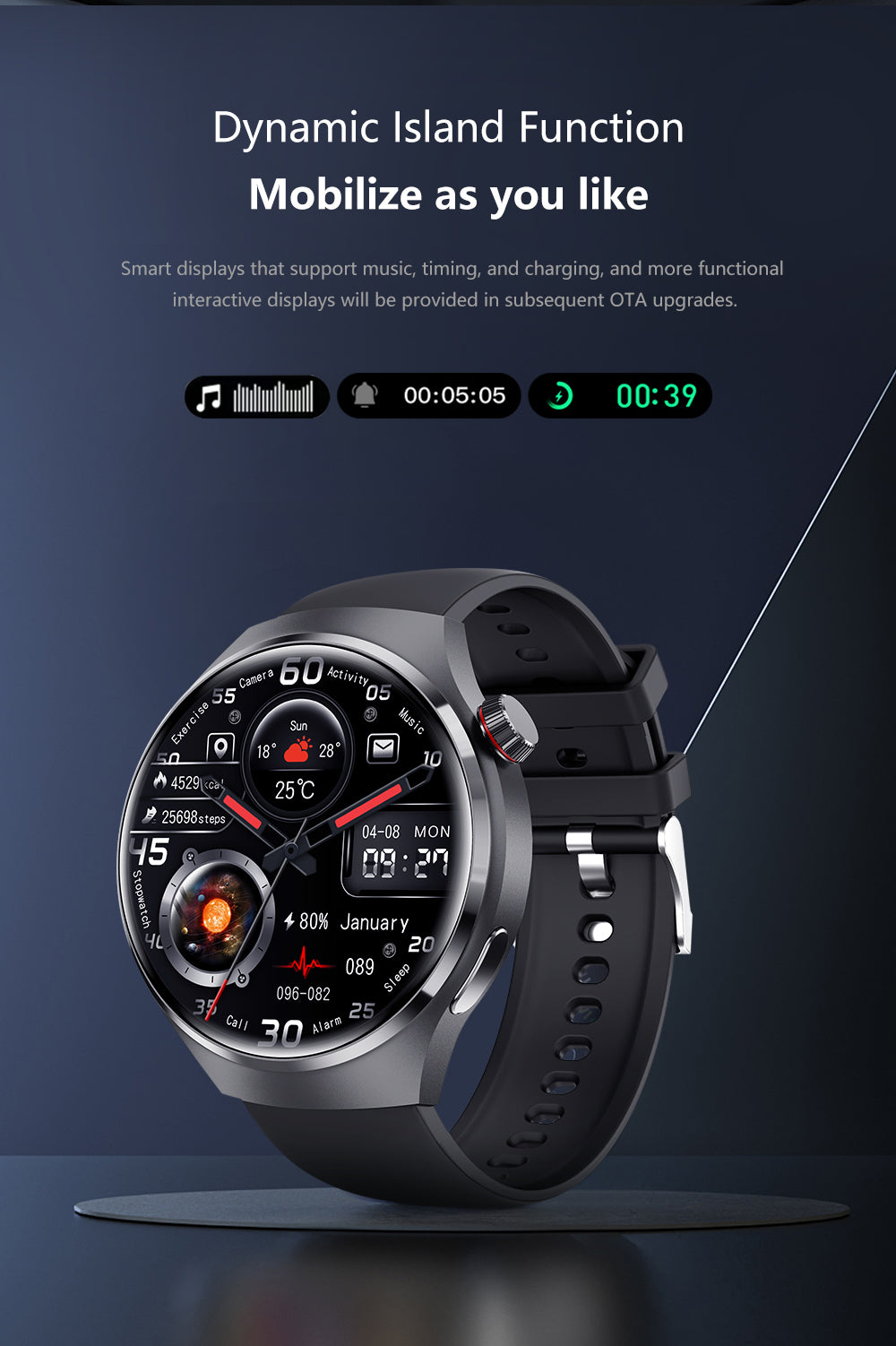 Neue Hochwertige 2024 GT4 Pro Smartwatch für Männer IP68 NFC GPS Tracker AMOLED 360 | HD Bildschirm Herzfrequenz