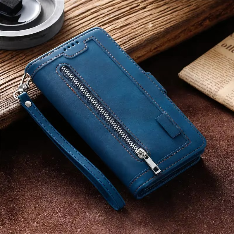 <tc>High-Quality Leather iPhone Case with Zipper, Card Holder, Stand, and Strap | Flip Cover Case for Apple iPhone 17/17 Air, 16/16e, 15, 14, 13, 12 Pro Max, Pro, Plus & Mini - Versatile Protective Cover</tc>