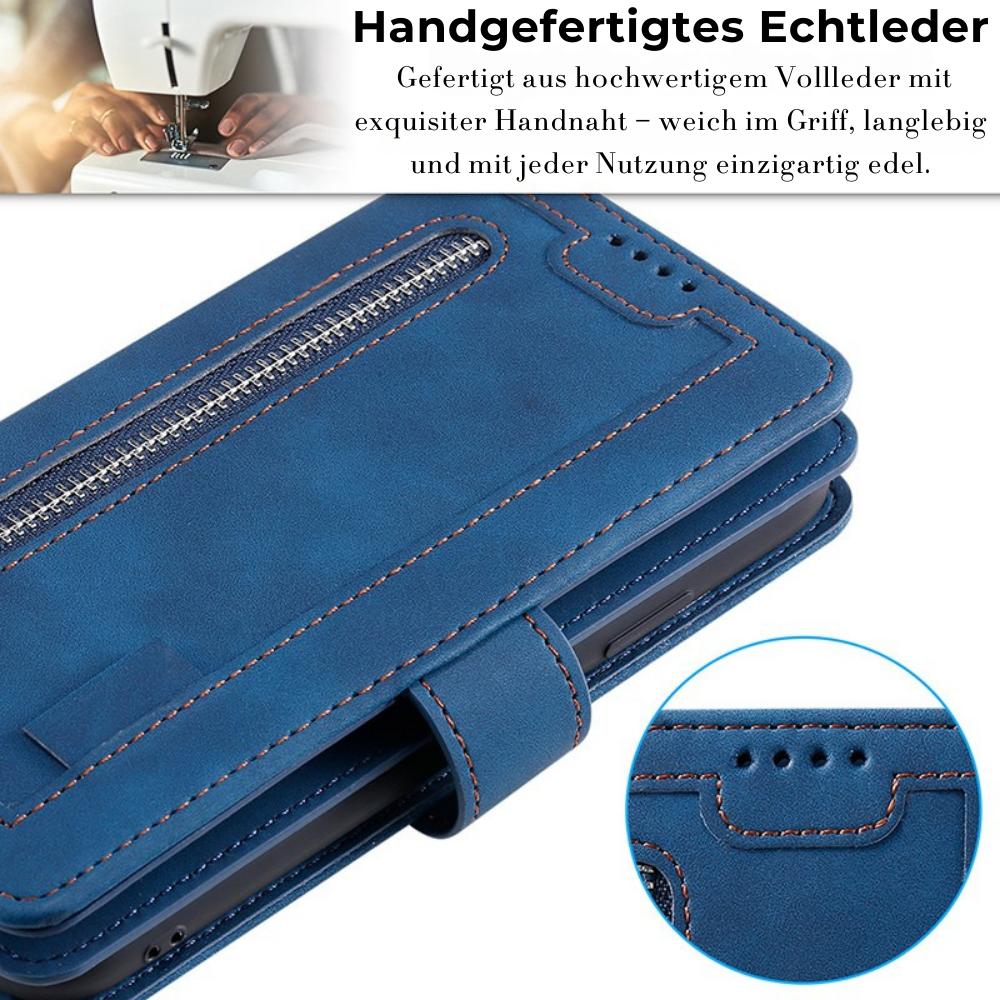 <tc>High-Quality Leather iPhone Case with Zipper, Card Holder, Stand, and Strap | Flip Cover Case for Apple iPhone 17/17 Air, 16/16e, 15, 14, 13, 12 Pro Max, Pro, Plus & Mini - Versatile Protective Cover</tc>