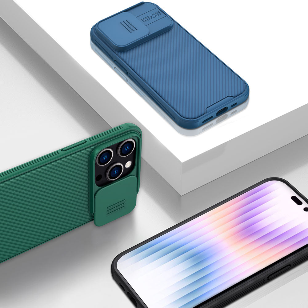 Hochwertige Cam Shield Pro Slide Kameralinsenschutzabdeckung Kohlefaser Design iPhone Hülle